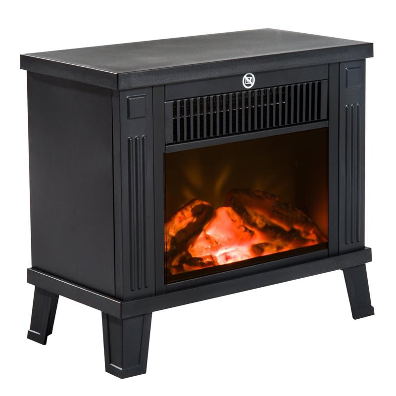 CAMINO ELETTRICO DA TERRA 600W/1200W CON EFFETTO FIAMMA, NERO, 34.5X17X31CM