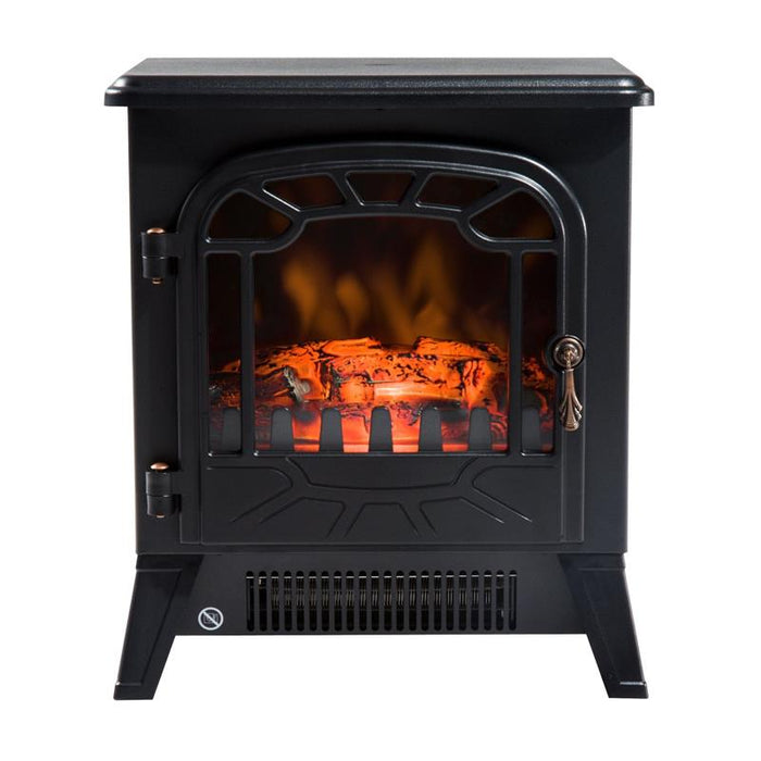 CAMINO ELETTRICO DA TERRA CON EFFETTO FIAMMA REGOLABILE 1800W, NERO, 36X25.5X41.5CM