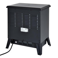 CAMINO ELETTRICO DA TERRA CON EFFETTO FIAMMA REGOLABILE 1800W, NERO, 36X25.5X41.5CM