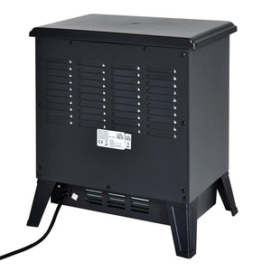 CAMINO ELETTRICO DA TERRA CON EFFETTO FIAMMA REGOLABILE 1800W, NERO, 36X25.5X41.5CM