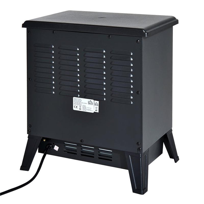 CAMINO ELETTRICO DA TERRA CON EFFETTO FIAMMA REGOLABILE 1800W, NERO, 36X25.5X41.5CM