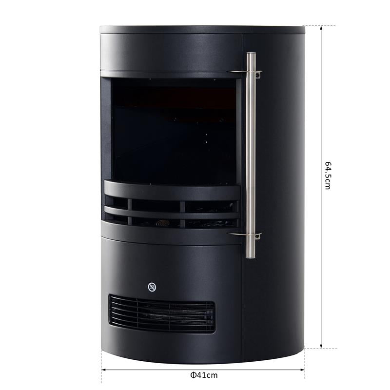 CAMINO ELETTRICO DA TERRA CON EFFETTO FIAMMA 1800W, NERO, 41X41X64.5CM