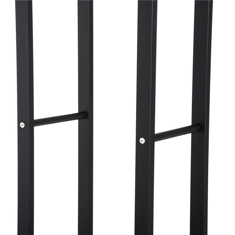 SCAFFALE PORTA LEGNA VERTICALE PER INTERNO IN FERRO NERO, 40X25X150CM