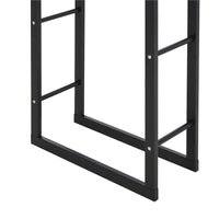 SCAFFALE LEGNAIA PER CASA E GIARDINO PORTATA 100KG NERO, 60X25X150CM