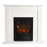 CAMINO ELETTRICO 1000/2000W EFFETTO FIAMMA CON LED A 5 LIVELLI E TELECOMANDO BIANCO