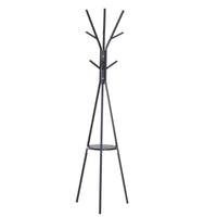 APPENDIABITI DA TERRA ATTACCAPANNI IN METALLO E LEGNO NERO 45X45X180CM