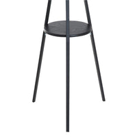 APPENDIABITI DA TERRA ATTACCAPANNI IN METALLO E LEGNO NERO 45X45X180CM