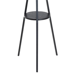 APPENDIABITI DA TERRA ATTACCAPANNI IN METALLO E LEGNO NERO 45X45X180CM