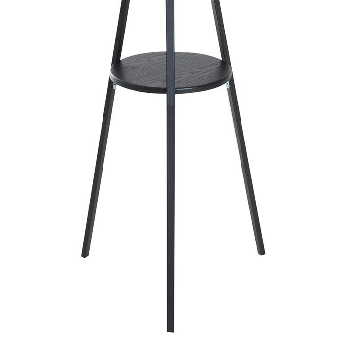 APPENDIABITI DA TERRA ATTACCAPANNI IN METALLO E LEGNO NERO 45X45X180CM