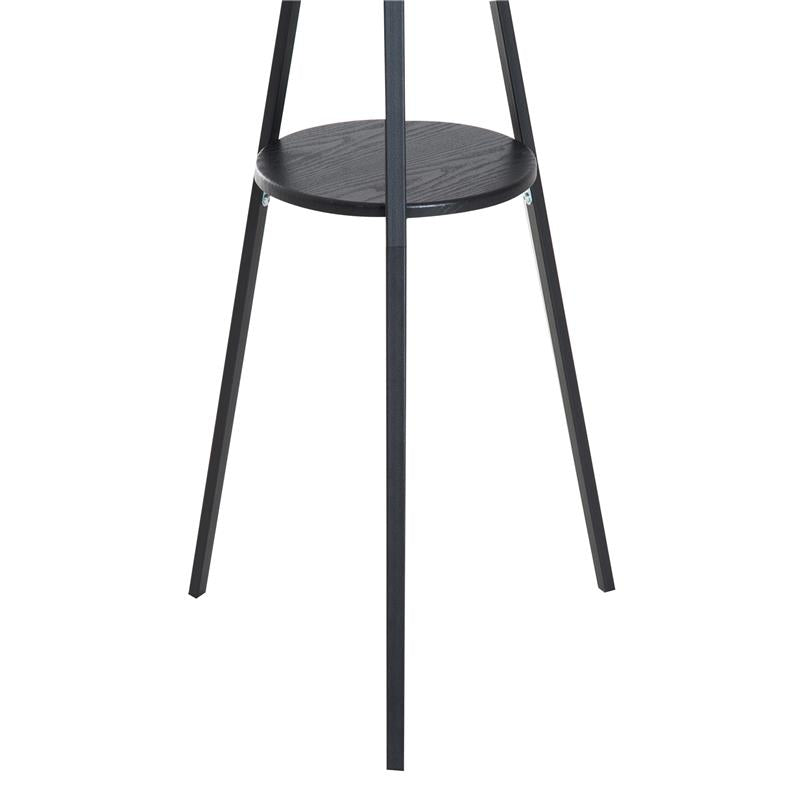 APPENDIABITI DA TERRA ATTACCAPANNI IN METALLO E LEGNO NERO 45X45X180CM