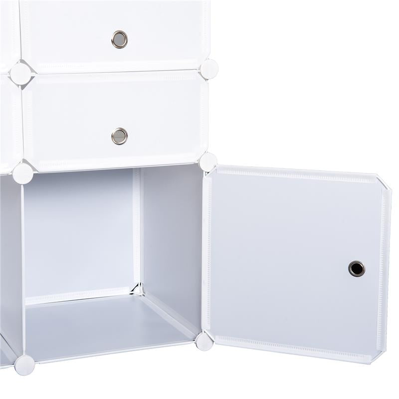 ARMADIO GUARDAROBA SCARPIERA MODULARE IN PLASTICA 6 CUBI 75X37X73 CM BIANCO
