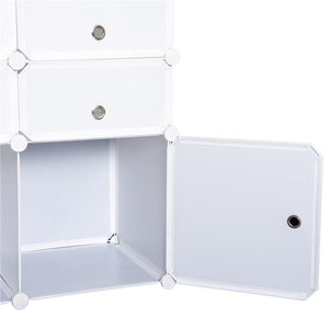 ARMADIO GUARDAROBA SCARPIERA MODULARE IN PLASTICA 6 CUBI 75X37X73 CM BIANCO