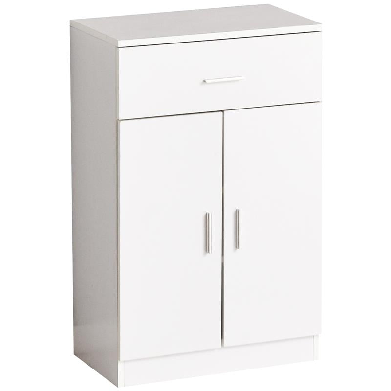 MOBILE PER INGRESSO CON SCARPIERA E APPENDIABITI IN LEGNO BIANCO, 100X32X187CM