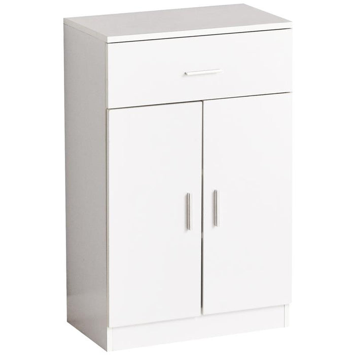 MOBILE PER INGRESSO CON SCARPIERA E APPENDIABITI IN LEGNO BIANCO, 100X32X187CM