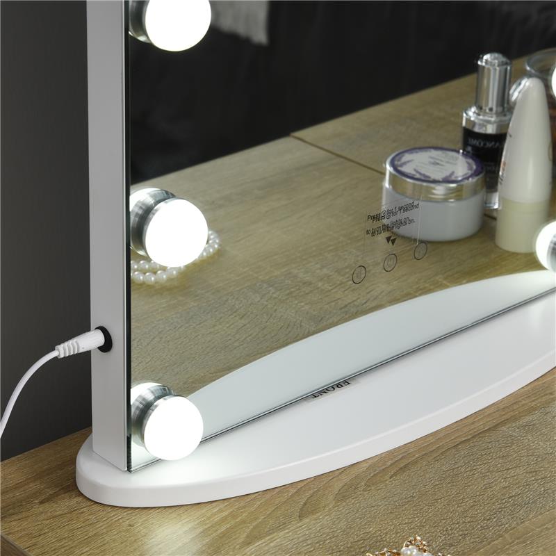 SPECCHIO DA TAVOLO PER TRUCCO E MAKE UP CON 12 LUCI A LED DIMMERABILI E INTERRUTTORE TOUCH