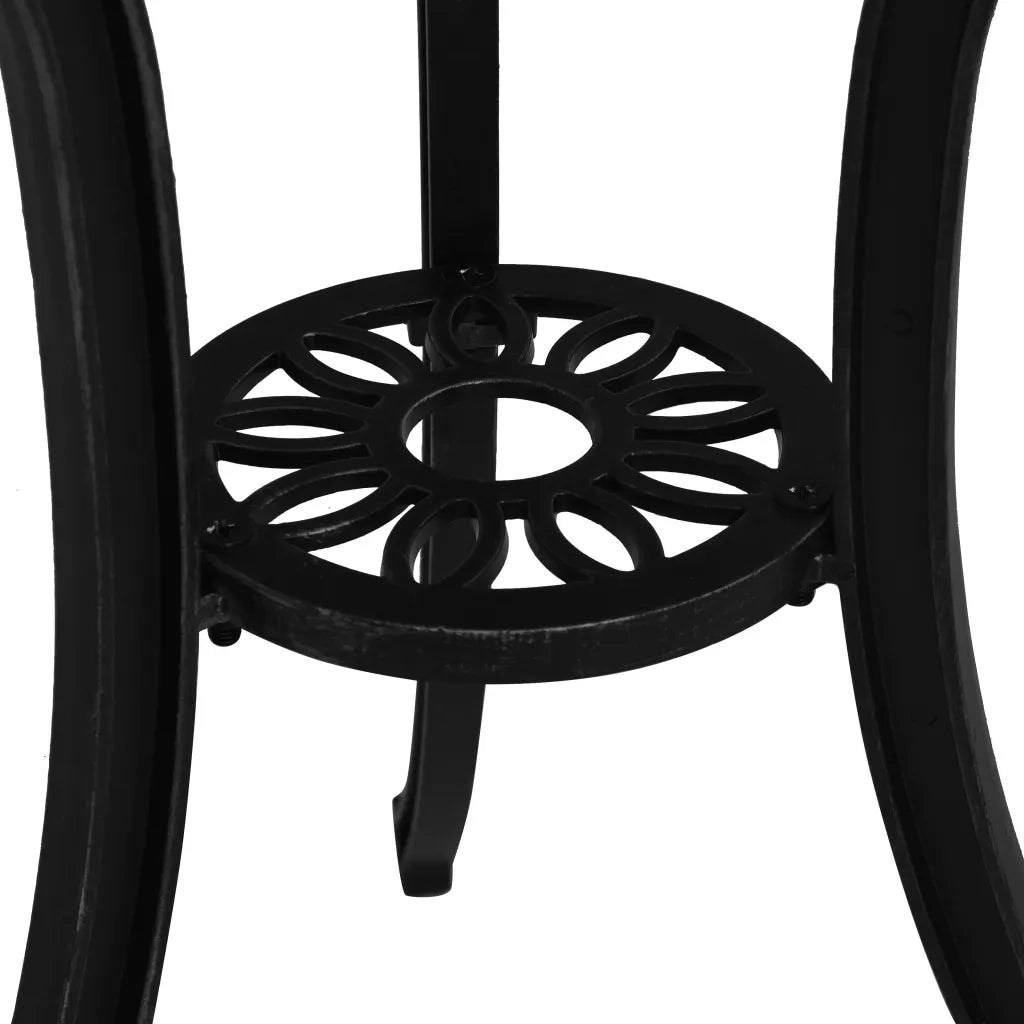 Tavolo da Giardino Nero 62x62x65 cm in Alluminio Pressofuso 315580