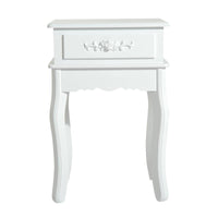 COMODINO CON CASSETTO IN LEGNO BIANCO 40 X 35 X 60 CM