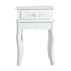 COMODINO CON CASSETTO IN LEGNO BIANCO 40 X 35 X 60 CM