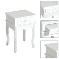 COMODINO CON CASSETTO IN LEGNO BIANCO 40 X 35 X 60 CM