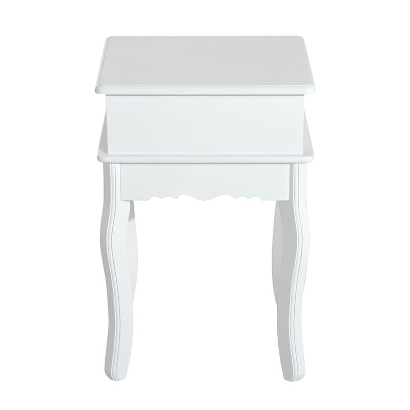 COMODINO CON CASSETTO IN LEGNO BIANCO 40 X 35 X 60 CM