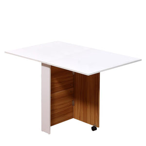 TAVOLO DA PRANZO PIEGHEVOLE 120 X 80 X 73 CM BIANCO E LEGNO NATIRALE