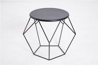 TAVOLINO GEOMETRICO DI DESIGN IN ACCIAIO, NERO, 54X54X44CM