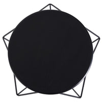TAVOLINO GEOMETRICO DI DESIGN IN ACCIAIO, NERO, 54X54X44CM