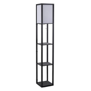LAMPADA DA TERRA CON LIBRERIA 3 LIVELLI 26 X 26 X 160 CM NERO