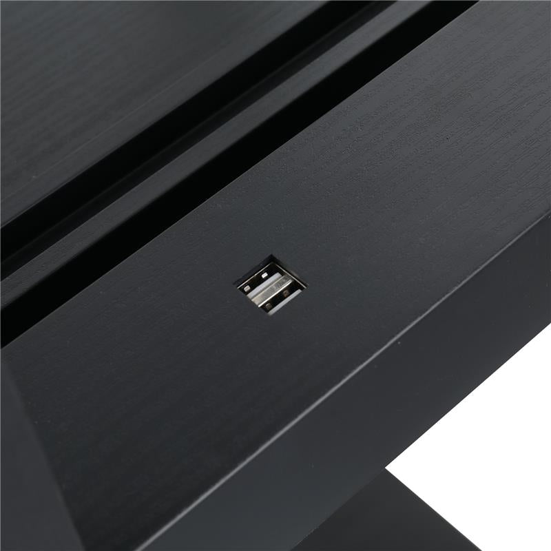 LAMPADA DA TERRA CON 3 MENSOLE 2 PORTE UBS PARALUME 39 CM 26 X 26 X 160 CM NERO