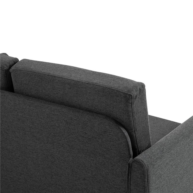 DIVANO A DUE POSTI CON RIVESTIMENTO IN LINO 65 X 141 X 78 CM GRIGIO SCURO