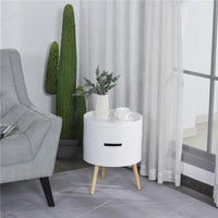 TAVOLINO DA CAFFÈ ROTONDO CON APERTURA A ROTAZIONE E VASSOIO RIMOVIBILE