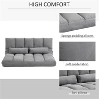 DIVANO PIEGHEVOLE CON SCHIENALE RECLINABILE A 7 LIVELLI 130X180XH120 CM GRIGIO