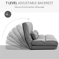 DIVANO PIEGHEVOLE CON SCHIENALE RECLINABILE A 7 LIVELLI 130X180XH120 CM GRIGIO