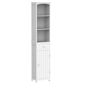 MOBILETTO A COLONNA MDF SALVASPAZIO PER BAGNO 35X24X170 CM BIANCO