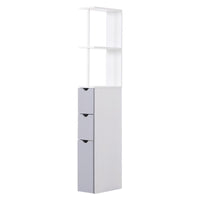 MOBILETTO A COLONNA DA BAGNO SALVASPAZIO 15X33X136 CM IN LEGNO BIANCO E GRIGIO
