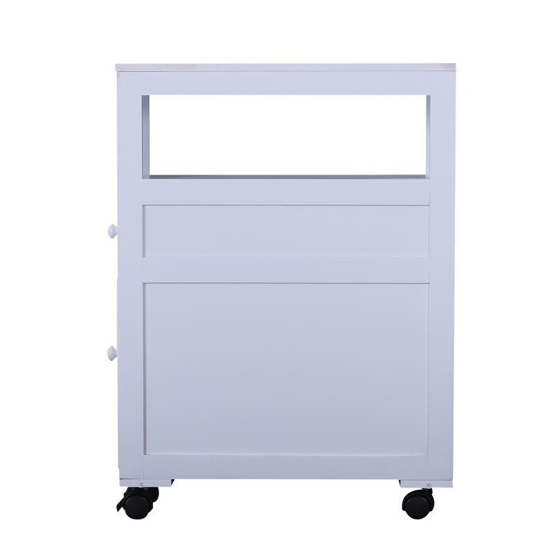 MOBILETTO DA BAGNO IN LEGNO CON RIPIANO E  2 CASSETTI 16X52X66 CM BIANCO