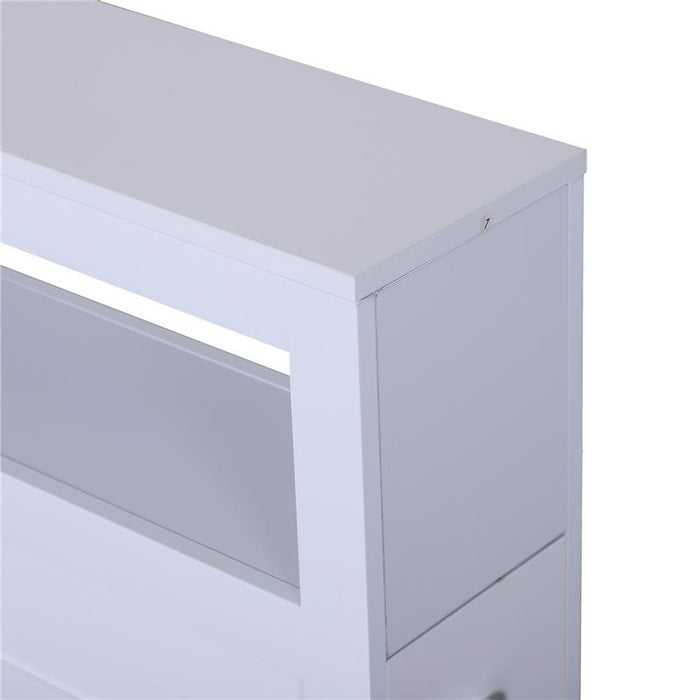 MOBILETTO DA BAGNO IN LEGNO CON RIPIANO E  2 CASSETTI 16X52X66 CM BIANCO