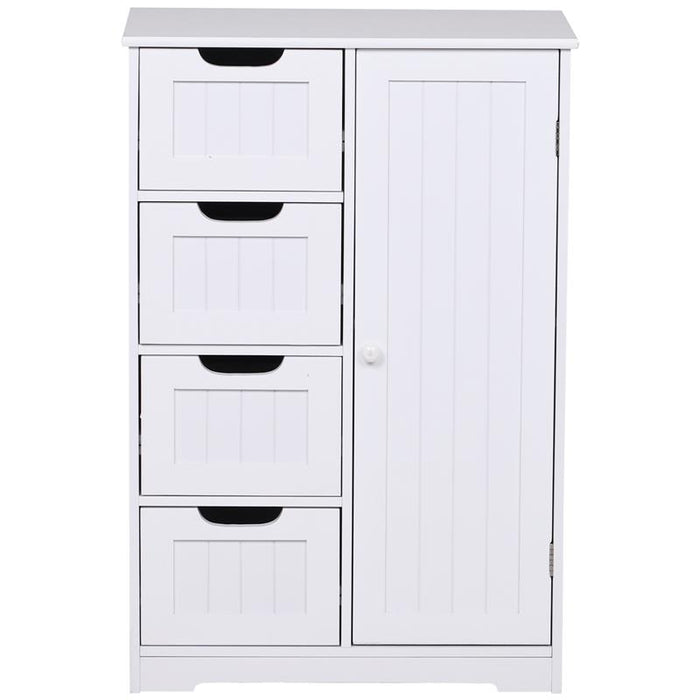 MOBILETTO DA BAGNO CON ANTA E CASSETTI 56 X 30 X 83 CM BIANCO