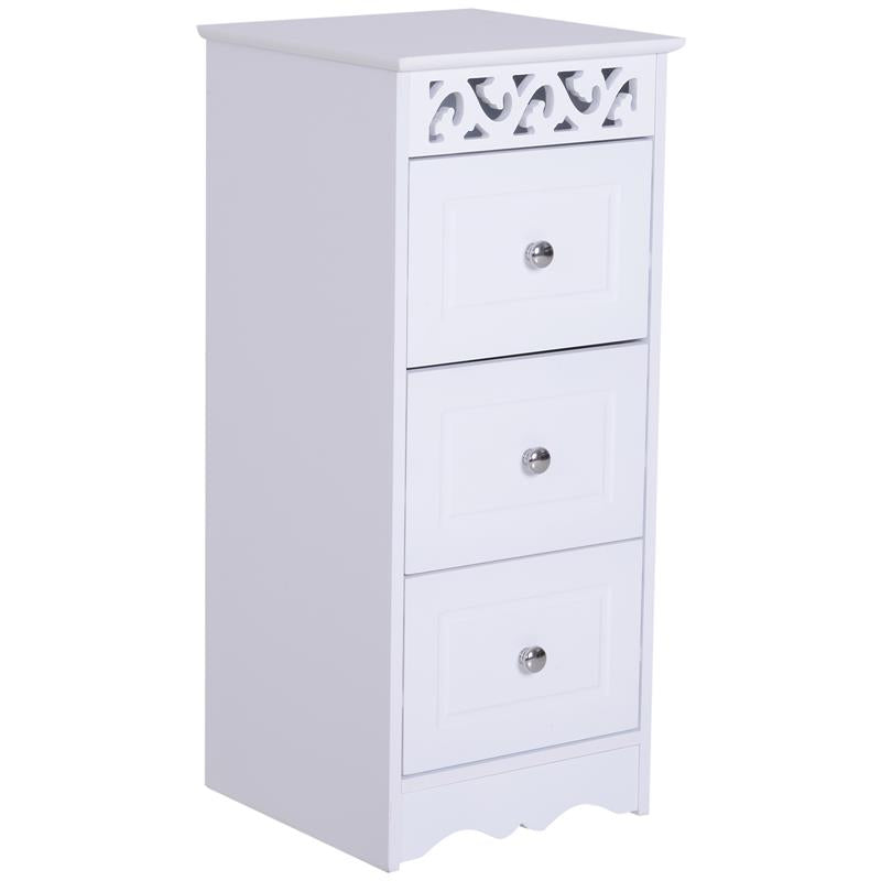 MOBILETTO CASSETTIERA PER BAGNO 30 X 30 X 68.5 CM BIANCO