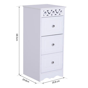 MOBILETTO CASSETTIERA PER BAGNO 30 X 30 X 68.5 CM BIANCO