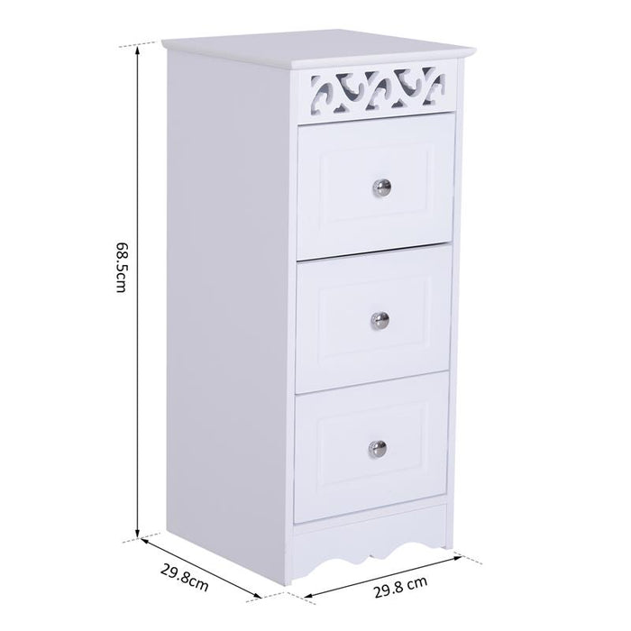 MOBILETTO CASSETTIERA PER BAGNO 30 X 30 X 68.5 CM BIANCO