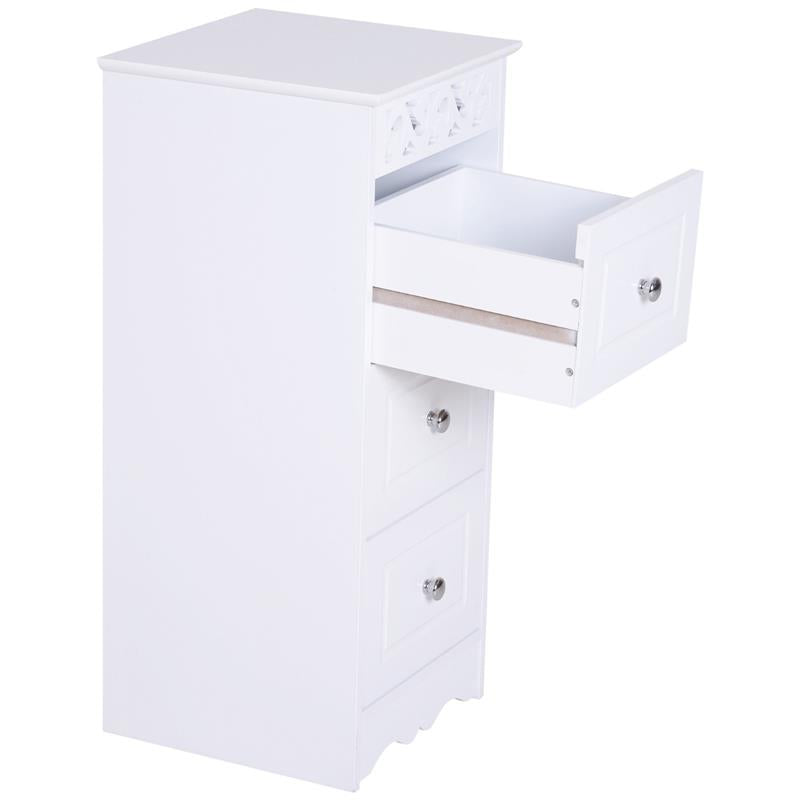 MOBILETTO CASSETTIERA PER BAGNO 30 X 30 X 68.5 CM BIANCO