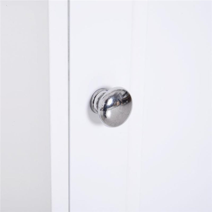 MOBILETTO A COLONNA PER BAGNO IN LEGNO CON DECORO FLOREALE 40X23X160 CM BIANCO