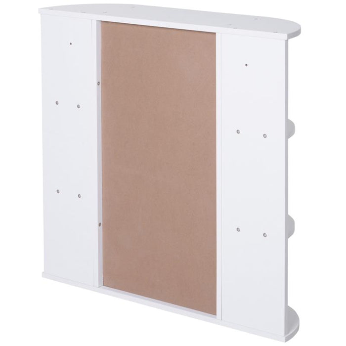 MOBILETTO PENSILE CON SPECCHIO E MENSOLE PER BAGNO 66X17X63 CM IN LEGNO BIANCO