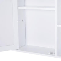 MOBILETTO PENSILE CON SPECCHIO E MENSOLE PER BAGNO 66X17X63 CM IN LEGNO BIANCO