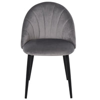 SET 2 SEDIE IMBOTTITE CON DESIGN NORDICO IN METALLO E VELLUTO GRIGIO