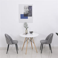 SET 2 SEDIE IMBOTTITE CON DESIGN NORDICO IN METALLO E VELLUTO GRIGIO