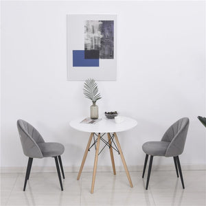 SET 2 SEDIE IMBOTTITE CON DESIGN NORDICO IN METALLO E VELLUTO GRIGIO