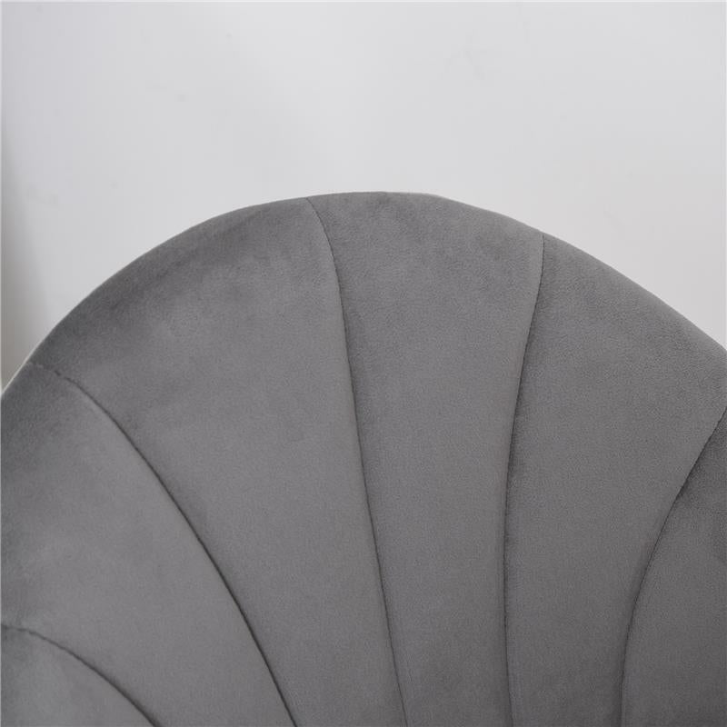 SET 2 SEDIE IMBOTTITE CON DESIGN NORDICO IN METALLO E VELLUTO GRIGIO