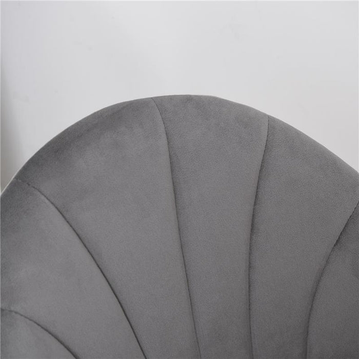 SET 2 SEDIE IMBOTTITE CON DESIGN NORDICO IN METALLO E VELLUTO GRIGIO